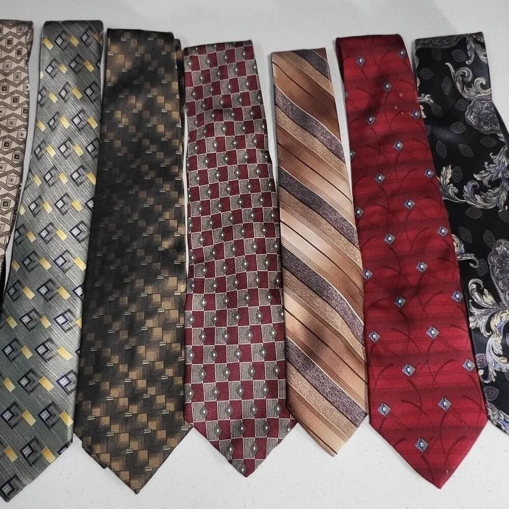Designer Neckties Lot - Silk Blend, Assorted Patterns, Business Casual
